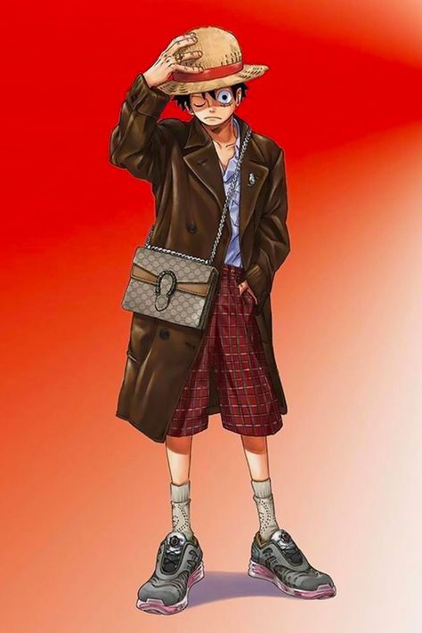 Eiichiro Oda 'One Piece' x Gucci Lookbook | HYPEBEAST Luffy Outfits, One Piece Clothes, Poster Manga, Clothes Drawing, One Piece Episodes, One Piece Figure, Captain Tsubasa, Dress Sketches, Dressed To The Nines