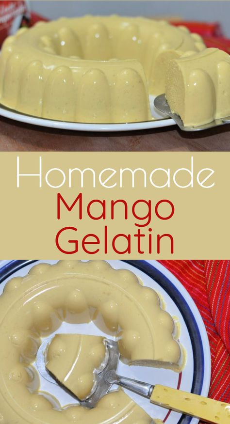 Mango Jello Recipes, Mexican Jello Recipe, Peach Jello, Jello Mold Recipes, Jello Dessert Recipes, Gelatin Recipes, Mango Dessert, Gelatin Dessert, Jello Desserts