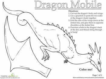 Worksheets: Dragon Mobile  Education.com (Search for more dragon/medieval related worksheets.) Mermaid Paintings, Tattoo Mermaid, Dragon Mobile, Whirligigs Patterns, Art Vampire, Felt Craft Projects, Dengeki Daisy, Bird Mobile, Art Dragon