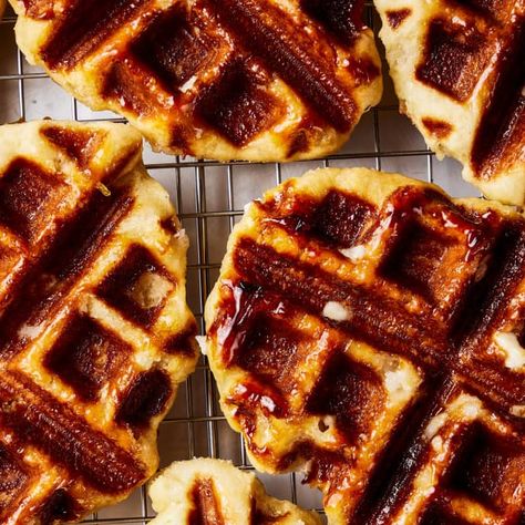 Liège Waffles | America's Test Kitchen Recipe Best Waffle Recipe, Cooks Illustrated Recipes, Liege Waffle, Belgium Waffles, America's Test Kitchen Recipes, Cooks Illustrated, Belgian Waffles, America's Test Kitchen, On The Go Snacks