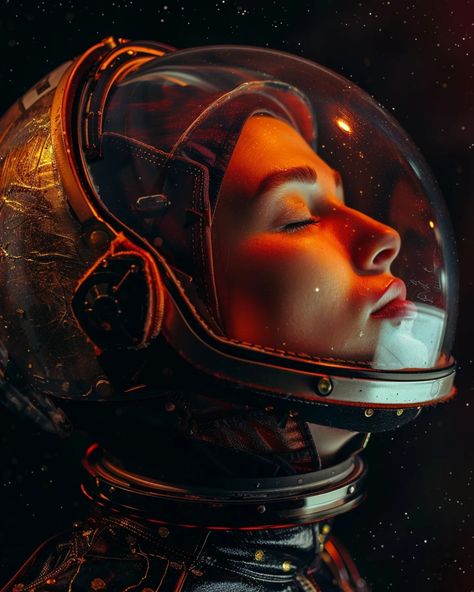 Star dust - - #stars #space #woman #astronaut #aiary #posters #desing Woman Astronaut, Space Woman, Futuristic Helmet, Stars Space, Face Study, Astronaut Art, Star Dust, Spartan Warrior, Space Travel