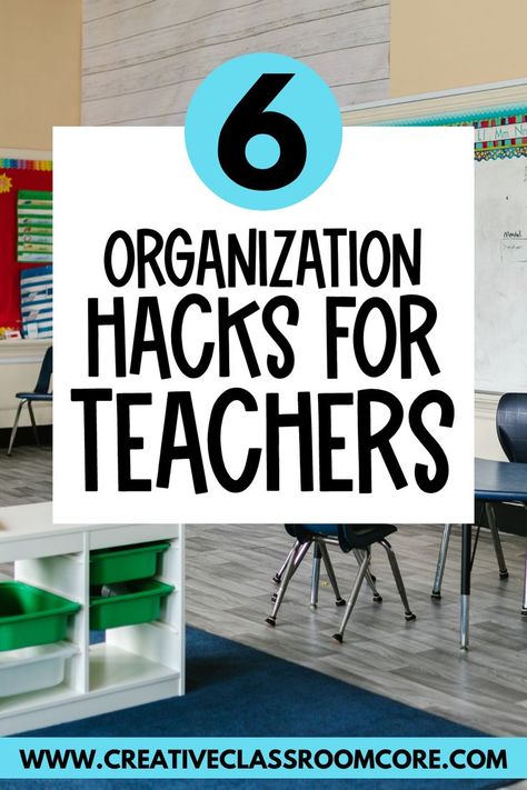 Organization tips for teachers - ideas and strategies for classroom organization - perfect for back to school! Make organizing your classroom easy with these creative ideas for upper elementary and middle school teachers. Teacher Hacks Middle School, Middle School Teacher Organization, High School Classroom Organization, Teacher Hacks Elementary, Back To School Classroom Ideas, Classroom Organization Middle School, Organization For Teachers, Middle School Organization, Esol Classroom