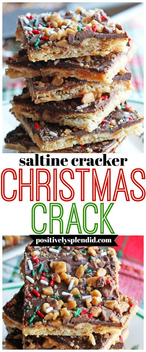 Christmas Crack with Saltine Crackers Saltine Cracker, Saltine Toffee, Christmas Bark, Cracker Toffee, Saltine Crackers, Vegan Christmas, Xmas Cookies, Christmas Baskets, Sweetened Condensed Milk