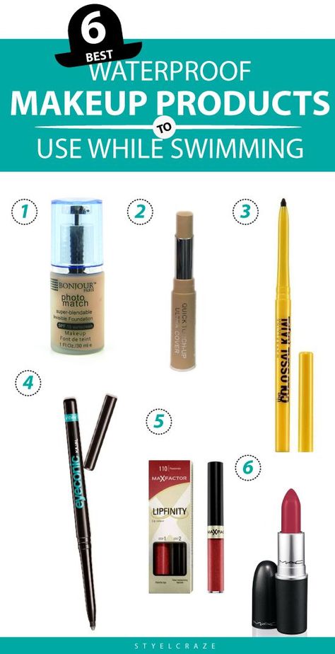 6 Best Waterproof Makeup Products To Use While Swimming Waterproof Makeup For Swimming, Makeup For Swimming, Water Proof Makeup, Swimming Makeup, Best Waterproof Makeup, What Is Makeup, Beach Makeup, Makeup Secret, Makeup List