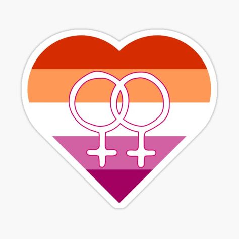 Lesbian Symbol, Gender Symbols, Lgbtq Jewelry, Lesbian Flag Colors, Lesbian Stickers, Pride Heart, Lesbian Pride Flag, Pride Flag Colors, Female Symbol