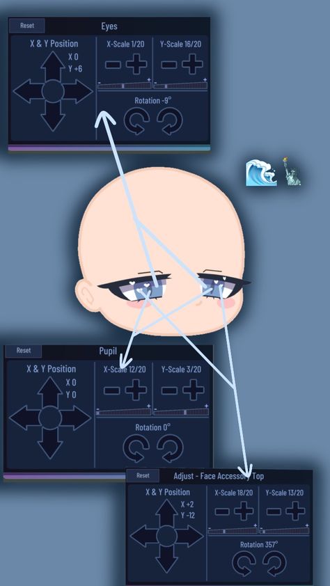 Eyes Gacha Club, Gacha Club Face Ideas, Gacha Club Eyes Ideas, Avatar Tiktok, Gacha Club Eyes, Gacha Face, Avatar Outfits, Gacha Hacks, Gacha Hair