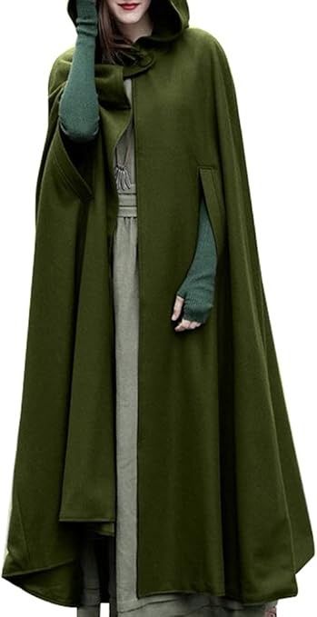 Amazon.com: Versear Women Hooded Long Cloak Cape Open Front Poncho Coat Halloween Costume Cosplay Outerwear Jacket Cloak : Clothing, Shoes & Jewelry Ireland Wardrobe, Cloak Clothing, Long Cloak, Open Front Poncho, Poncho Coat, Long Coat Jacket, Hooded Cloak, Cape Coat, Costume Cosplay