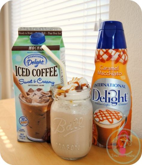 Amp Up Your Homemade Iced Coffee Recipe this Summer Starbucks Frappe, Homemade Iced Coffee Recipe, International Delight Iced Coffee, Homemade Iced Coffee, Frappe Recipe, Coffee Protein Shake, How To Make Ice Coffee, Iced Coffee Drinks, Peach Lemonade