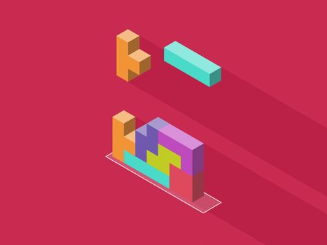 by Allan Langer Isometric Motion Graphics, Tetris Animation, Tetris Design, Motion Graphics Inspiration, Motion Design Video, Logo Line, Game Concept, Motion Graphic, Game Logo