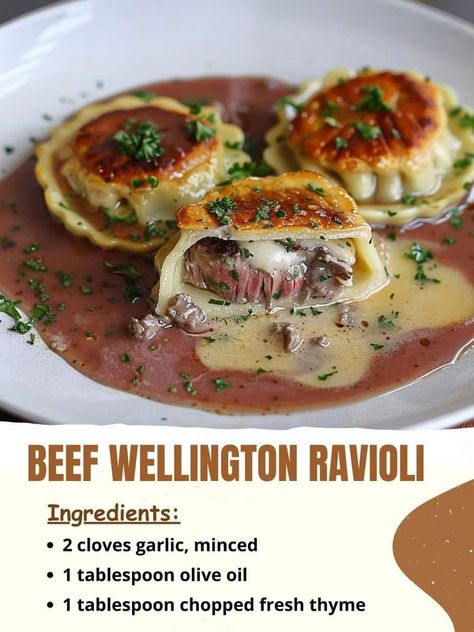 Steak Reviews  - Beef Wellington Ravioli

Ingredients:... Beef Wellington Ravioli, Beef Ravioli Filling Recipe, Ravioli Filling Recipe, Beef Ravioli, Ravioli Filling, Beef Wellington, Beef Tenderloin, 1 Pound, Ravioli