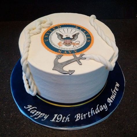 Navy Seal Birthday Cake, Navy Seal Birthday Party Ideas, Us Navy Cake Ideas, Us Navy Themed Party, Navy Cakes Ideas Military, Navy Retirement Cakes, Navy Theme Cake, Simplistic Cakes, 80th Birthday Cake For Men