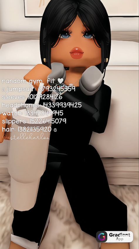 Roblox Black Hair Codes Bun, Gym Outfit Codes Berry Ave, Realistic Bloxburg Outfit Codes, Realistic Mom Outfit Codes Berry Ave, Bloxburg Outfits, Blocksburg Outfit Codes￼, Berry Codes, Code Clothing, Black Hijab