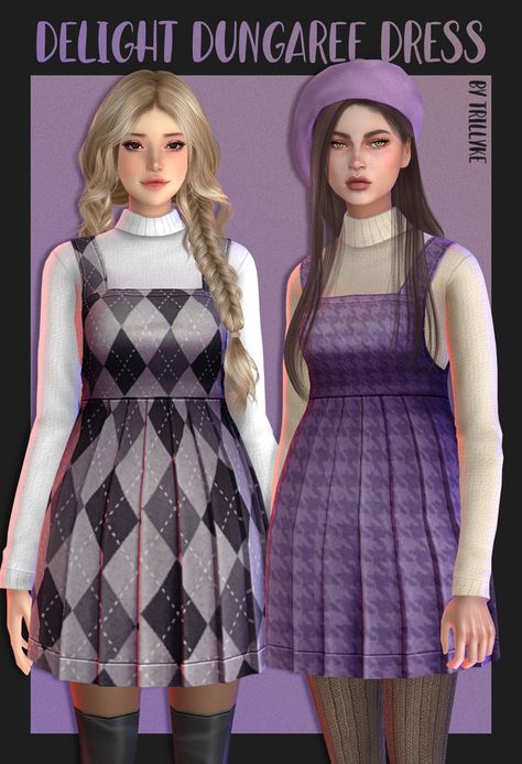 Clothes Cc, Sims 4 Challenges, Cc Folder, Pelo Sims, The Sims 4 Packs, Sims 4 Mm Cc, Sims 4 Cc Folder, Dungaree Dress, Sims 4 Dresses