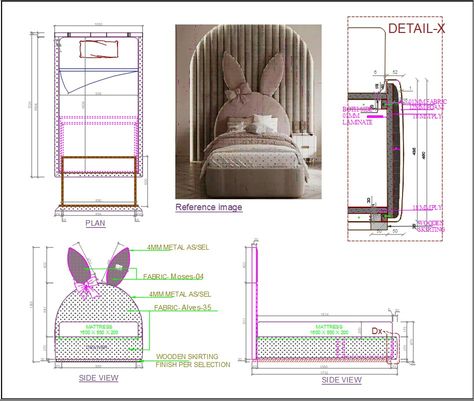 Bed Section Detail Drawing, Bed Detail Drawing, Furniture Tv Unit, Architect Plan, Furniture Details Drawing, Luxury Minimalism, Kids Bedroom Furniture Design, Floor Plan Symbols, Construction Drawing