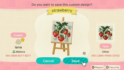 Acnh Strawberry, Acnh 2023, Strawberry Outfit, Ac Ideas, Acnh Clothes, Animal Crossing Guide, Acnh Design, Strawberry Garden, Acnh Codes