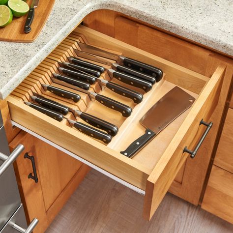 Knife Drawer, Apartment Things, Kitchens Cabinets, Order Kitchen, Kitchen Base Cabinets, Built In Cabinet, House Organisation, Drawer Inserts, Rev A Shelf