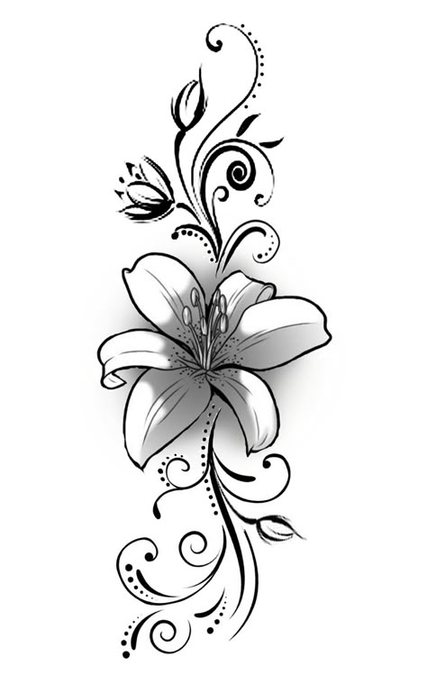 Lilly Tattoo Stencil, Y2k Tattoo Ideas Stencil, Rapunzel Flower Tattoo, Tangled Flower Tattoo, Tattoo Ideas Female Stencil, Unique Tattoo Stencils, Flower Tattoo Stencil, Bass Tattoo, Lifeline Tattoos