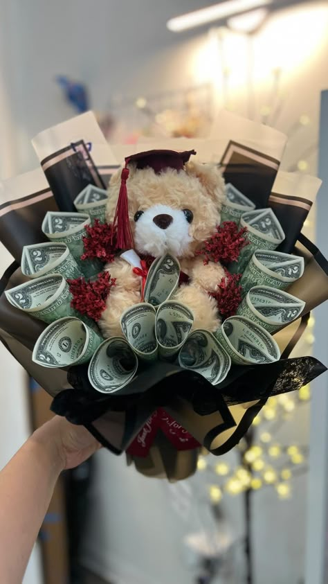 “SOLD OUT” 30 of them were sold in 2 weeks! Let’s celebrate 50k followers with Graduation Bear and Money Bouquet. Thank you 💜 #kkhouse… | Instagram Graduation Money Bouquet For Boys, Graduation Money Bouquet, Lola Brooke, Money Bouquets, Roses Bouquet Gift, Graduation Gifts For Guys, Graduation Money Gifts, Money Gift Ideas, Graduation Bear