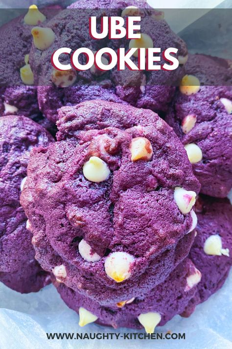 Ube cookies Ube Oreo Cookies, Ube Cookies Recipes, Ube Cookie Recipe, Purple Cookies Decorated, Ube Cookies, Ube Dessert Recipe, Ube Jam, Purple Cookies, Filipino Dessert Recipes