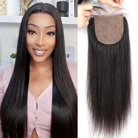 PRICES MAY VARY. 1.100% Brazilian virgin human hair 4x4inch silk base closure,tangle free,no shedding,soft and smooth,healthy and thick. 2.Natural black color(1B) 3.Top silk base,invisible pre plucked hairline with baby hair around,looks natural.Transparent swiss Lace,strong and soft. 4.Lace closure straight,can be dyed,straightened,restyled as your own hair. 5.Manufacture with more than 15 years experience.Any issue contact us,we will help you solve your problem out at the first time!Our store 2 Hair Color, Straight Natural, Hair Density, Hair Quality, Swiss Lace, Wig Accessories, Free Hair, Baby Hair, Lace Closure