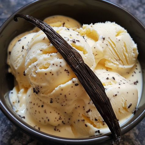 🍦🌿 Indulge in Homemade Vanilla Bean Ice Cream, a creamy classic that's pure and simple! #VanillaIceCream #HomemadeDelight 🍽️ Homemade Vanilla Bean Ice Cream 🛒 Ingredients: 500 ml heavy cream 250 ml whole milk 150 grams sugar 1 vanilla bean, split and scraped 6 egg yolks 👩‍🍳 Instructions: Infuse Milk: Combine cream, milk, vanilla bean (pod and seeds), and half the sugar. Simmer, then remove vanilla pod. Mix Yolks: Whisk yolks and remaining sugar. Temper with hot cream mixture. Cook Custard... Vanilla Pod, Bean Ice Cream, Instagram Recipes, Twisted Recipes, Ice Cream Ingredients, Vanilla Bean Ice Cream, Egg Yolks, Trending Recipes, Homemade Vanilla