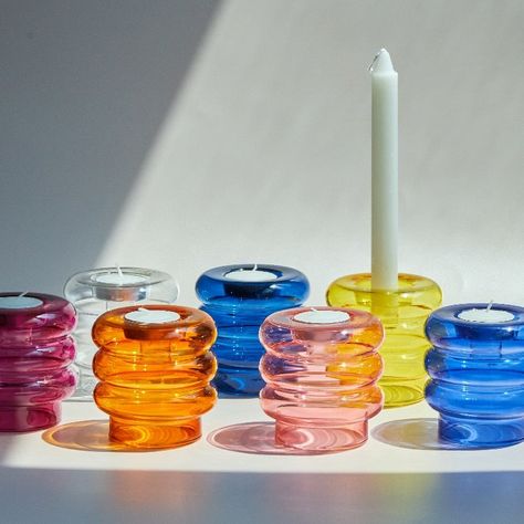 Spiral Candles, Crystal Candle Holder, Taper Candle Holders, Crystal Candles, Glass Candlesticks, Bubble Glass, Light Holder, Tealight Candle Holders, Glass Candle Holders