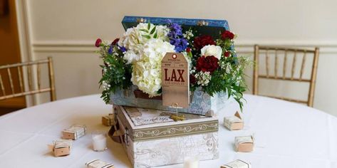 A Travel Themed Wedding | Vecoma at the Yellow River Rehearsal Dinner Themes, Travel Themed Wedding, Groomsmen Looks, Yellow River, Hypericum Berries, White And Blue Flowers, Themed Weddings, Travel Theme Wedding, Hawaiian Luau