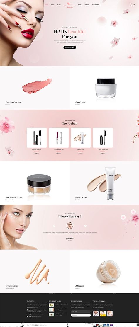 Website Layout Template, Nordic Beauty, Cosmetic Web, Beauty Web, Wordpress Ecommerce Theme, Agency Website Design, Cosmetics Store, Template Wordpress, Blog Themes Wordpress