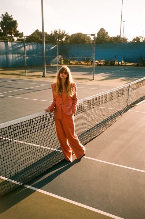 Tennis Fashion Editorial, Tennis Court Photoshoot, Retro Tennis, 35 Mm Film, Aesthetic Photoshoot, 35mm Photography, Style Lookbook, Film Photography 35mm, Tennis Fashion