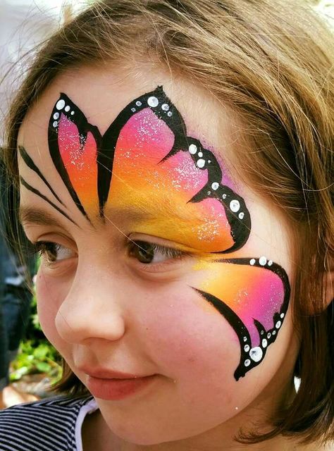 Easy Halloween Face Painting, Easy Face Painting Designs, Obličejové Masky, Animal Face Paintings, Festival Face Paint, Butterfly Face Paint, Girl Face Painting, Face Painting Tutorials, Rare Features