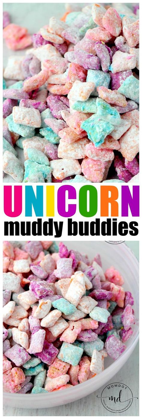 Unicorn Poop Muddy Buddies: Easy Chex Mix Muddy Buddy Recipe for a rainbow unicorn treat, fun, quick, easy! Tie Dye Pretzels, Muddy Buddy Recipe, Chex Mix Muddy Buddies, Muddy Buddies Recipe, Muddy Buddy, Unicorn Food, Unicorn Treats, Unicorn Party Ideas, Colorful Desserts