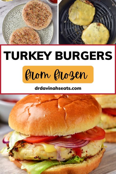 Air Fryer Frozen Turkey Burger Patties, Frozen Turkey Burger Recipes, Frozen Turkey Burgers In Air Fryer, Baked Turkey Burgers, Precooked Turkey, Preparing A Turkey, Low Carb Bun, Burger Side Dishes, Butterball Turkey