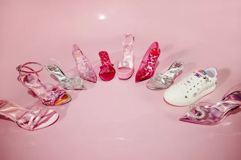 ALDO Just Dropped the Ultimate Barbie Shoe Collab Barbie Box, Chunky Platform Sandals, Greta Gerwig, Barbie Logo, Barbie Shoes, Pink Accessories, Quilted Crossbody Bag, Heart Shaped Earrings, Original Fashion