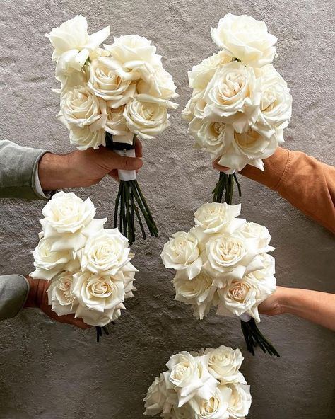 Long Stemmed Bridesmaid Bouquet, Small Rose Bridesmaid Bouquet, Classic Bridesmaid Bouquet, Bridesmaid Rose Bouquet, All Rose Bouquet, Timeless Bridal Bouquet, Long Stem Roses Wedding, Longstem Bouquet, Long Stem White Rose Bouquet