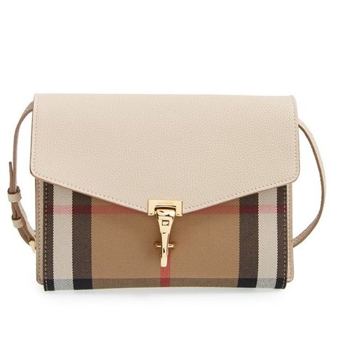 Burberry 'Small Macken' House Check Crossbody Bag featuring polyvore, fashion, bags, handbags, shoulder bags, purses, stone, pink leather handbag, leather shoulder handbags, leather shoulder bag, crossbody handbags and leather handbags Burberry Crossbody Bag, Iphone Bag, Crossbody Handbags, Handbags Leather, Handbag Leather, Burberry Handbags, Prada Handbags, Wallet Bag, Small Shoulder Bag