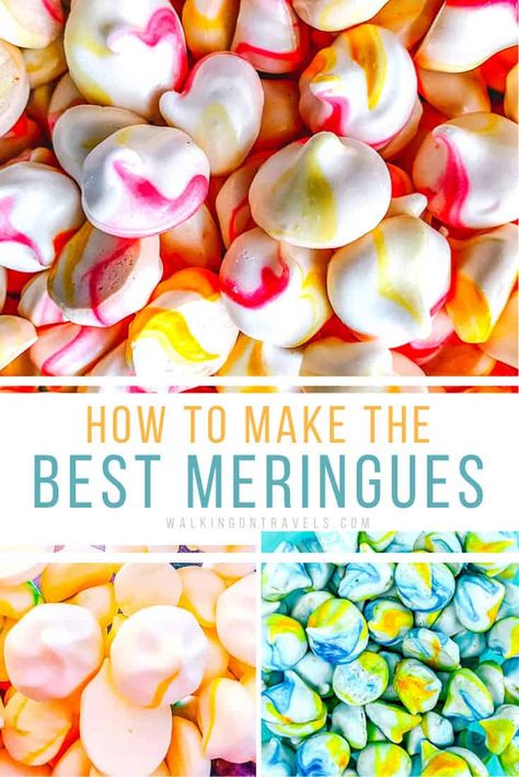 Merigune Desserts, Merguine Cookies Recipe, Meringue Powder Recipes, Flavored Meringue Cookies, Meringue Recipe Cookies, Merange Cookies Meringue, Flavored Meringues, Marange Recipe, Meringue Drops