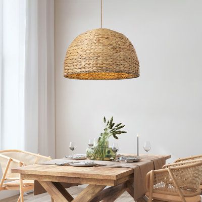 The Althea Rattan Pendant Light is an ideal lighting solution for those who appreciate the beauty of natural materials and unique design. Its sophisticated and elegant appearance is sure to add a touch of sophistication to any space, making it a perfect addition to your home decor. | Bay Isle Home™ 1 - Light Natural Pendant Brown 14.0 x 24.0 in | AWAB1016 | Wayfair Canada Rattan Pendant, Rattan Pendant Light, Dining Rooms, Lighting Solutions, Ebern Designs, Window Treatments, Kitchen Remodel, Pendant Lighting, Pendant Light