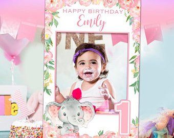 Printable Photo Booth Party Props by RainbowMonkeyArt on Etsy Selfie Photo Booth, Rainbow Monkey, Photo Prop Frame, Floral 1st Birthday, First Birthday Pink, 2nd Birthday Photos, 1st Birthday Photo, Confetti Photos, Frame Props