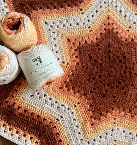 It’s ✨6-Day Star Blanket September✨ Pattern: 6-Day Star Blanket (link in bio) 🧶 @junipermoonfarm Cumulus Degrade in Senna Sandcastle Supplied by the wonderful @knittingfever #6daystarblanket #6daykidblanket #6daycrochet #babyblanket #newbaby #bespokebabygifts #crochetforbaby #crochetaddict #crochet 6day Star Crochet Blanket, 6 Day Star Blanket Crochet, 6 Day Star Blanket, Star Blanket Crochet, Crochet Star Blanket, Crochet Orange, Crochet Star, Star Blanket, Crochet Design Pattern