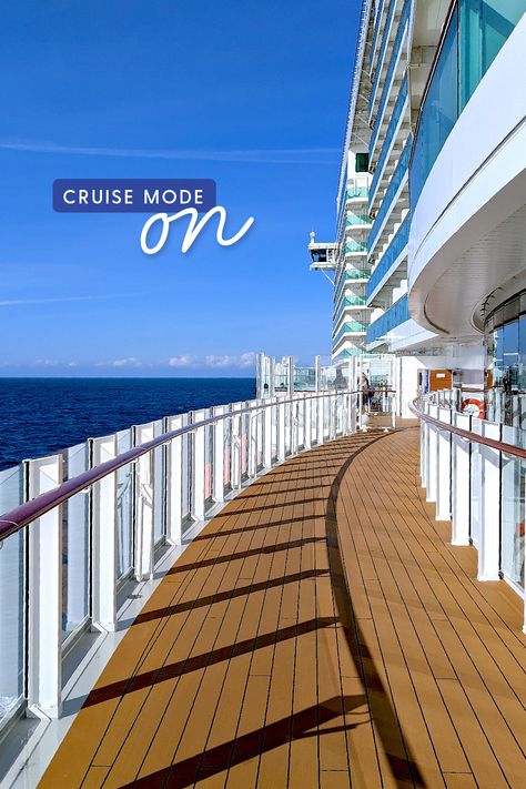 A cruise ship deck with a wood deck and railing Cruise Ship Instagram Story, Vision Board Cruise, Cruise Instagram Story, Cruise Poses Photo Ideas, Cruise Picture Ideas Instagram, Cruise Pics Ideas, Cruise Instagram Pictures, Cruise Inspo Pics, Cruise Photo Ideas