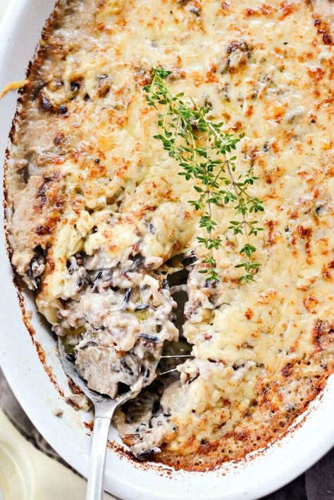 Kardea Brown Wild Rice And Mushrooms, Sides Potatoes, Cheesy Rice Casserole, Rice Casseroles, Wild Rice Recipes, Wild Rice Casserole, Mushroom Casserole, Cooking Wild Rice, Rice Casserole Recipes