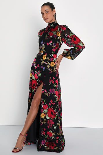 Formal maxi dresses - Lulus Search Long Dresses Formal Sheer, Evening Party Dress Floral, Fun Formal Dresses Gowns, Aline Dress Formal Floral, Boho Chic Dress Elegant Evening, Floral Dress For Fall Wedding, Chic Floral Print Dresses, Boho Formal Dress Winter, Maxi Dress With Boots Formal