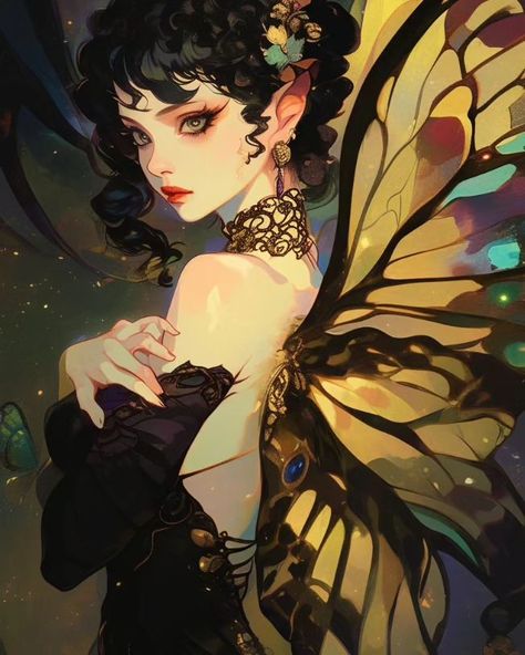 Dark Fairy AI Generated / Midjourney #fairy #fairytale #ai #midjourney #darkfantasy Gothic Fairy Aesthetic, Dark Fairy Art, Magic Council, Butterfly Queen, Dark Queen, Gothic Fairy, Fairy Queen, Dark Fairy, Fairy Aesthetic