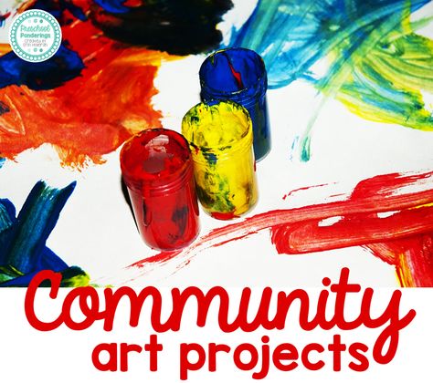 Preschool collaborative art project ideas Preschool Collaborative Art Projects, Games Drawing Ideas, Ideas For Preschool Activities, Reggio Emilia Art, Community Drawing, Community Art Projects, Games Drawing, Curriculum Preschool, Class Art Projects