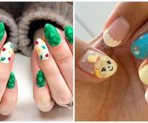 Animal Crossing Nails Design, Acnh Nails, Animal Crossing Nail Art, Stardew Valley Nails, Animal Crossing Nails, Geeky Nails, Off Characters, Island Nails, Things For Christmas