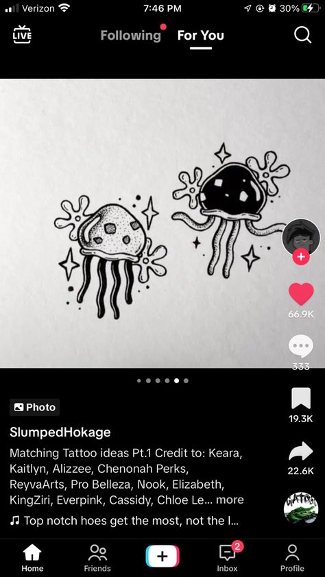 * I did not draw this Jellyfish From Spongebob, Jellyfish, Tatting, Tattoos