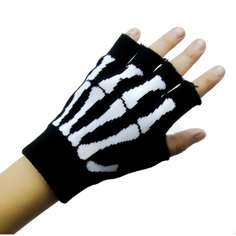 Skeleton Gloves Fingerless Goth Deathrock (£4.74) ❤ liked on Polyvore featuring accessories, gloves, gothic fingerless gloves, skeleton fingerless gloves, goth gloves, skeleton gloves and fingerless gloves Gloves Skeleton, Goth Gloves, Home Halloween Costumes, Skeleton Gloves, Skeleton Arm, Arm Bones, Long Fingerless Gloves, Gothic Shop, Gloves Fingerless