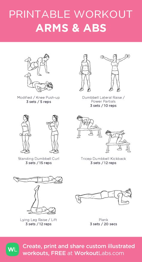 ARMS & ABS– my custom exercise plan created at WorkoutLabs.com • Click through to download as a printable workout PDF #customworkout Workout Labs, Printable Workout, Gym Workout Plan For Women, Arm Workout Women, Arms And Abs, Exercise Plan, Printable Workouts, Planet Fitness, Workout Plan For Women