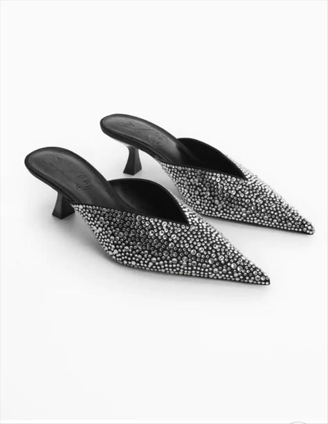 Christmas Party Shoes, Evening Accessories, Kitten Heel Shoes, Shoes Silver, Classy Shoes, Rhinestone Shoes, Occasion Shoes, Ballerina Shoes, Only Shoes