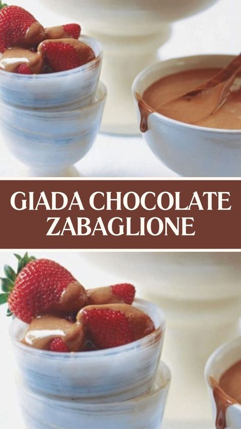 Giada Chocolate Zabaglione Zabaglione Recipe, Giada Recipes, Kitchen Thermometer, Italian Dessert, Marsala Wine, Warm Chocolate, Creamed Eggs, Italian Desserts, Chocolate Chips